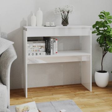 Gossi masa consola, alb extralucios, 80x30x80 cm, pal