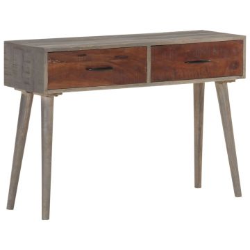 Gossi masa consola, gri, 110x35x75 cm, lemn masiv de mango nefinisat