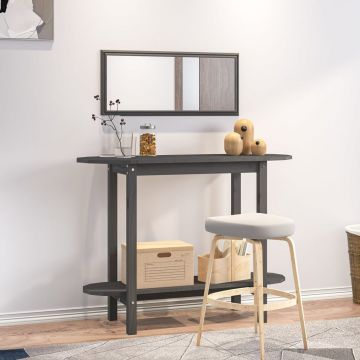 Gossi masa consola, gri, 110x40x80 cm, lemn masiv de pin