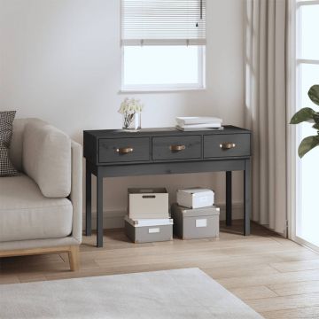 Gossi masa consola, gri, 114x40x75 cm, lemn masiv de pin