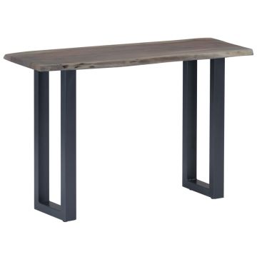 Gossi masa consola, gri, 115x35x76 cm, lemn masiv de acacia si fier