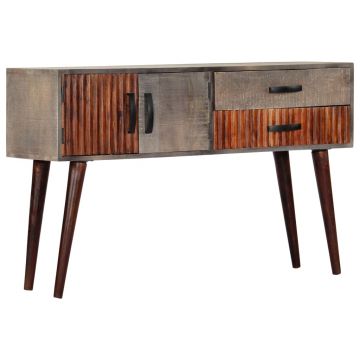 Gossi masa consola, gri, 120x35x75 cm, lemn masiv de mango nefinisat
