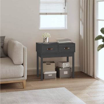 Gossi masa consola, gri, 76,5x40x75 cm, lemn masiv de pin