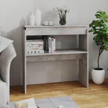 Gossi masa consola, gri beton, 80x30x80 cm, lemn prelucrat
