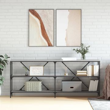 Gossi masa consola gri sonoma 180x30x75 cm lemn prelucrat si fier