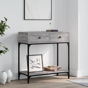 Gossi masa consola, gri sonoma, 75x34,5x75 cm, lemn prelucrat