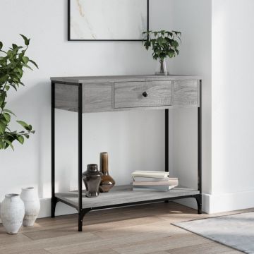 Gossi masa consola, gri sonoma, 75x34,5x75 cm, lemn prelucrat