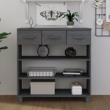 Gossi masa consola „hamar”, gri inchis, 90x35x90 cm, lemn masiv pin