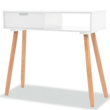 Gossi masa consola, lemn masiv de pin 80x30x72 cm, alb
