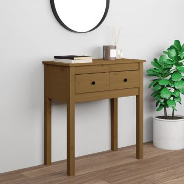 Gossi masa consola, maro miere, 70x35x75 cm, lemn masiv de pin