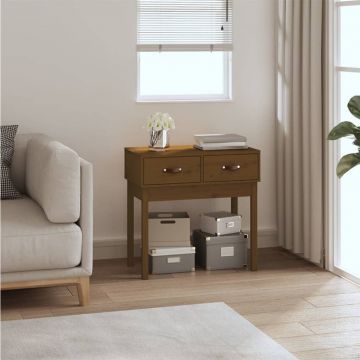 Gossi masa consola, maro miere, 76,5x40x75 cm, lemn masiv de pin