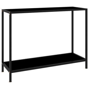 Gossi masa consola, negru, 100 x 35 x 75 cm, sticla securizata