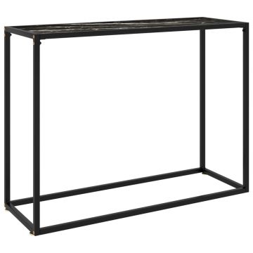 Gossi masa consola, negru, 100x35x75 cm, sticla securizata