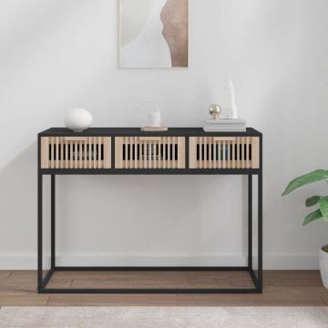 Gossi masa consola, negru, 105x30x75 cm, lemn prelucrat si fier