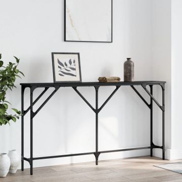 Gossi masa consola, negru, 140x23x75 cm, lemn prelucrat