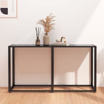 Gossi masa consola, negru, 140x35x75,5 cm, sticla securizata