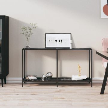 Gossi masa consola, negru, 140x35x75,5 cm, sticla securizata