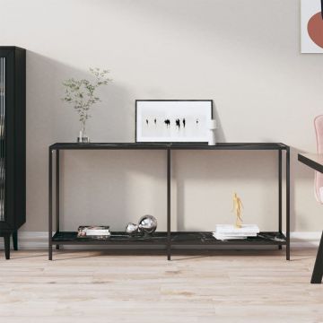 Gossi masa consola,negru, 160x35x75,5 cm, sticla securizata