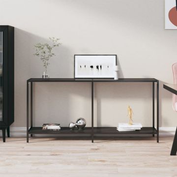 Gossi masa consola,negru, 160x35x75,5 cm, sticla securizata