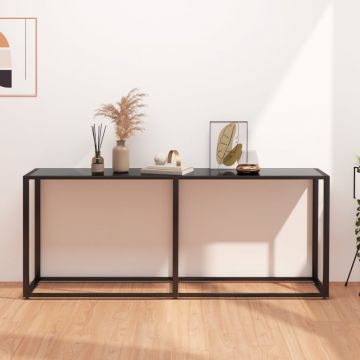 Gossi masa consola, negru, 180x35x75,5 cm, sticla securizata