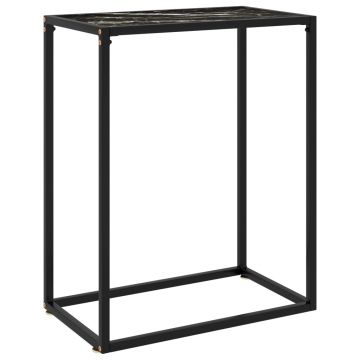 Gossi masa consola, negru, 60x35x75 cm, sticla securizata