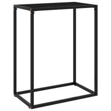 Gossi masa consola, negru, 60x35x75 cm, sticla securizata