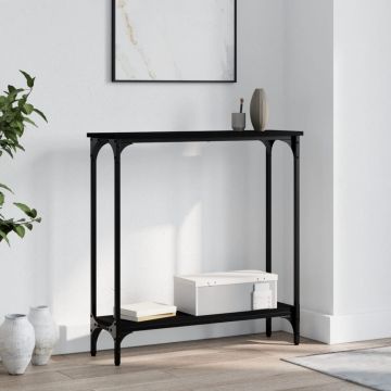 Gossi masa consola, negru, 75x22,5x75 cm, lemn prelucrat
