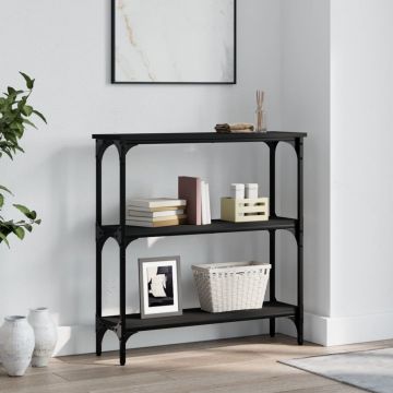 Gossi masa consola, negru, 75x22,5x75 cm, lemn prelucrat