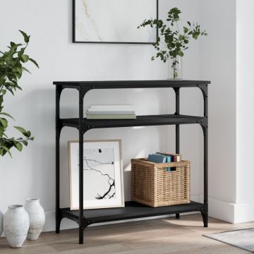Gossi masa consola, negru, 75x29x75 cm, lemn prelucrat