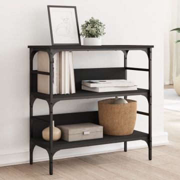 Gossi masa consola, negru, 75x32x75 cm, lemn prelucrat