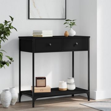 Gossi masa consola, negru, 75x34,5x75 cm, lemn prelucrat