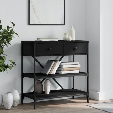Gossi masa consola, negru, 75x34,5x75 cm, lemn prelucrat
