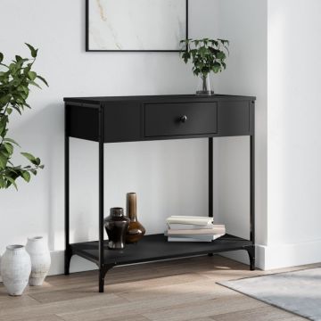 Gossi masa consola, negru, 75x34,5x75 cm, lemn prelucrat