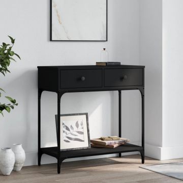 Gossi masa consola, negru, 75x34,5x75 cm, lemn prelucrat