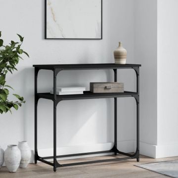 Gossi masa consola, negru, 75x35,5x75 cm, lemn prelucrat