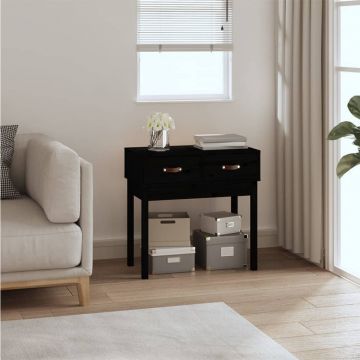 Gossi masa consola, negru, 76,5x40x75 cm, lemn masiv de pin