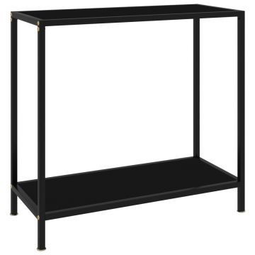Gossi masa consola, negru, 80 x 35 x 75 cm, sticla securizata