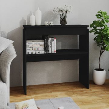 Gossi masa consola, negru, 80x30x80 cm, lemn prelucrat