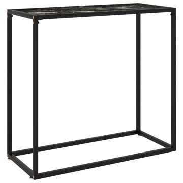 Gossi masa consola, negru, 80x35x75 cm, sticla securizata