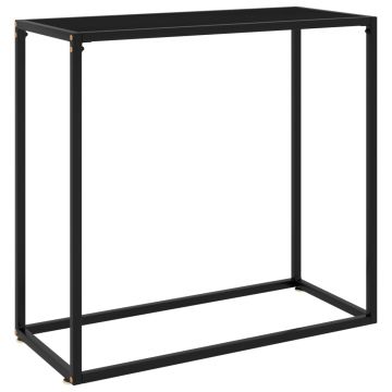 Gossi masa consola, negru, 80x35x75 cm, sticla securizata