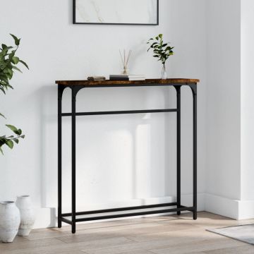 Gossi masa consola, stejar fumuriu, 75x19,5x75 cm, lemn prelucrat