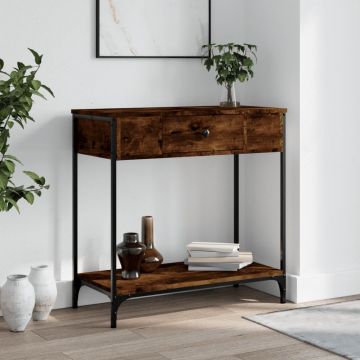 Gossi masa consola, stejar fumuriu, 75x34,5x75 cm, lemn prelucrat