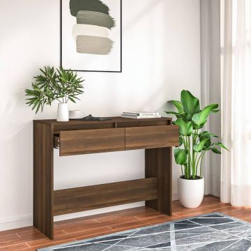 Gossi masa consola, stejar maro, 100x35x76,5 cm, pal