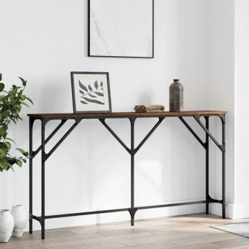 Gossi masa consola, stejar maro, 140x23x75 cm, lemn prelucrat