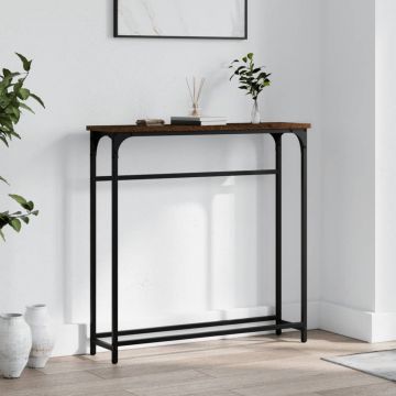 Gossi masa consola, stejar maro, 75x19,5x75 cm, lemn prelucrat
