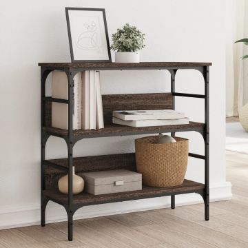 Gossi masa consola, stejar maro, 75x32x75 cm, lemn prelucrat
