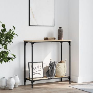 Gossi masa consola, stejar sonoma, 75x30,5x75 cm, lemn prelucrat