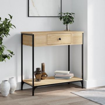 Gossi masa consola, stejar sonoma, 75x34,5x75 cm, lemn prelucrat