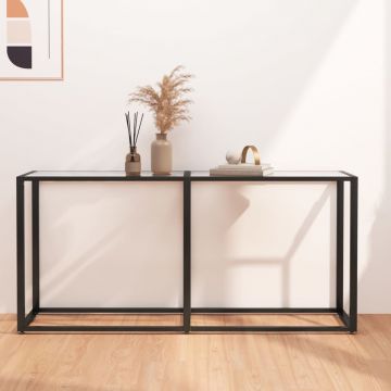 Gossi masa consola, transparent, 160x35x75,5 cm, sticla securizata