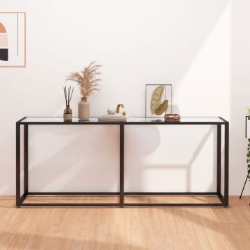 Gossi masa consola, transparent, 180x35x75,5 cm, sticla securizata